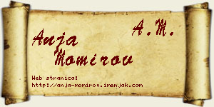 Anja Momirov vizit kartica